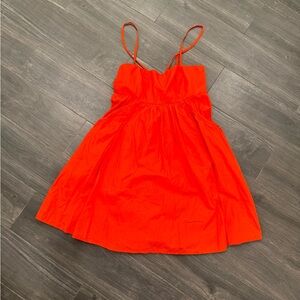 Bright Orange Spaghetti Strap Dress